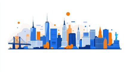 Abstract digital illustration of New York City skyline