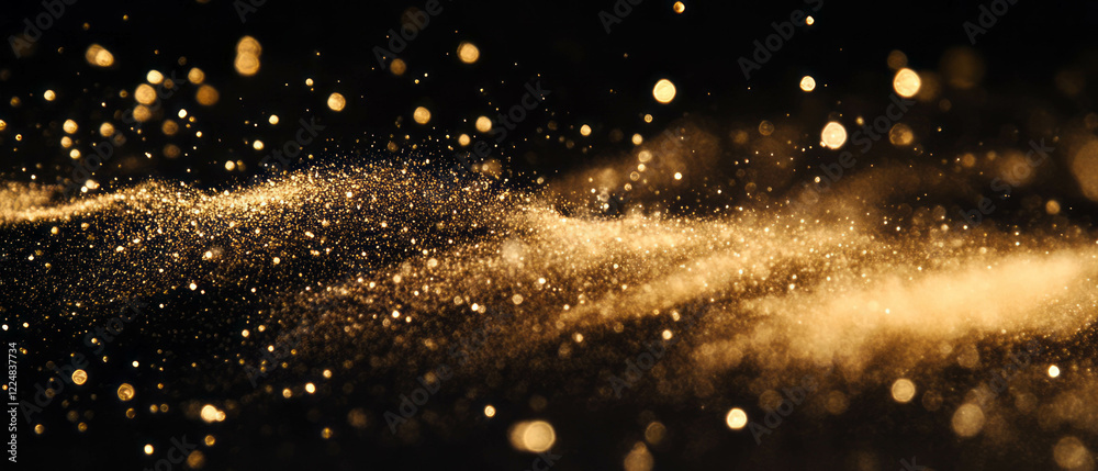 Aufkleber Soft diffused dust particles create an ethereal effect on a dark background with ambient light