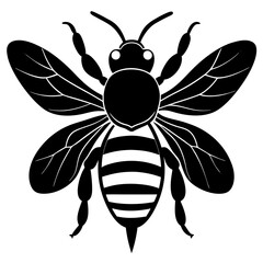 Bee Silhouette Vector, Bee Vector