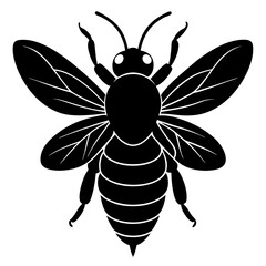 Bee Silhouette Vector, Bee Vector