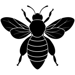 Bee Silhouette Vector, Bee Vector