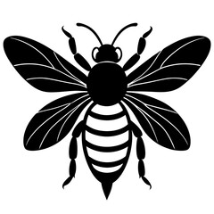 Bee Silhouette Vector, Bee Vector