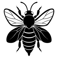 Bee Silhouette Vector, Bee Vector