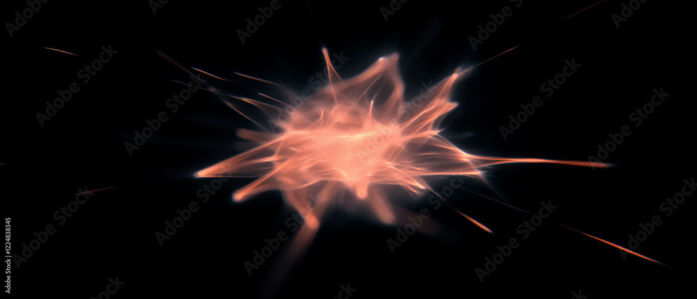 Poster ember sparks create a mesmerizing glow against a dark background