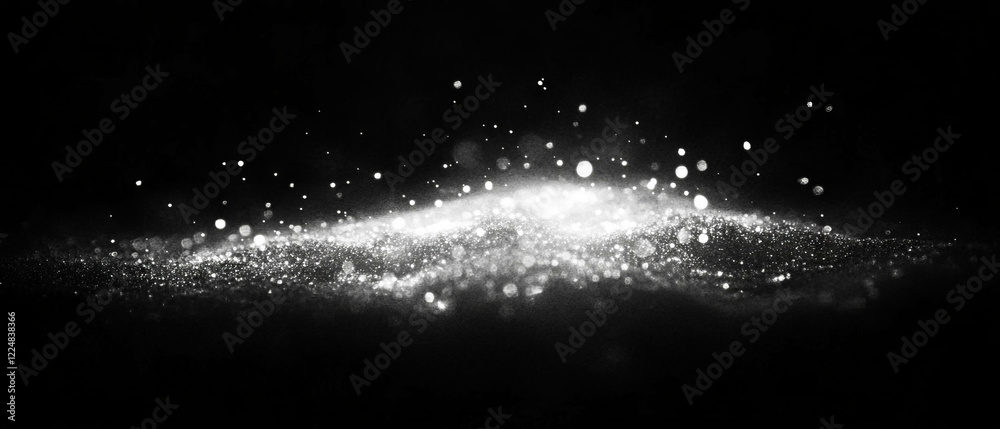 Poster Sparkling overlay texture featuring bright dots and a twinkling effect against a dark backdrop
