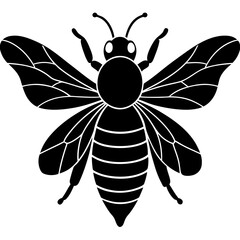 Bee Silhouette Vector, Bee Vector