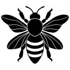 Bee Silhouette Vector, Bee Vector
