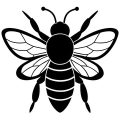 Bee Silhouette Vector, Bee Vector