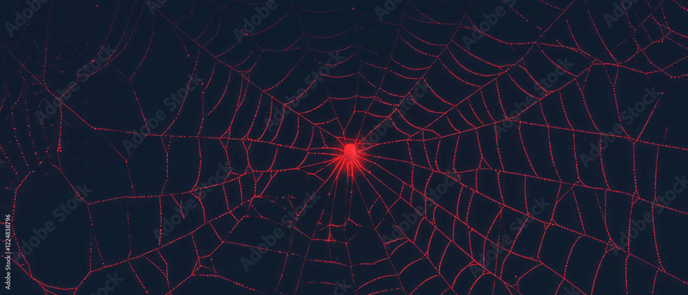 Aufkleber Creative spider web overlay texture with abstract background on dark canvas