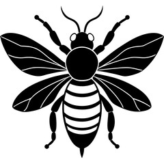 Bee Silhouette Vector, Bee Vector