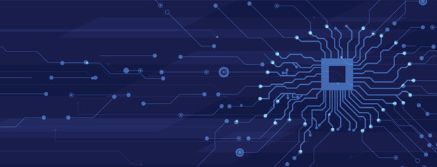 Circuit digital human brain technology concept