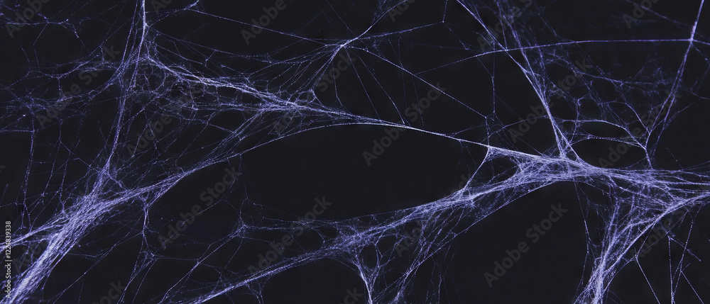 Aufkleber intricate spider web with newly spun threads showcased against a black backdrop