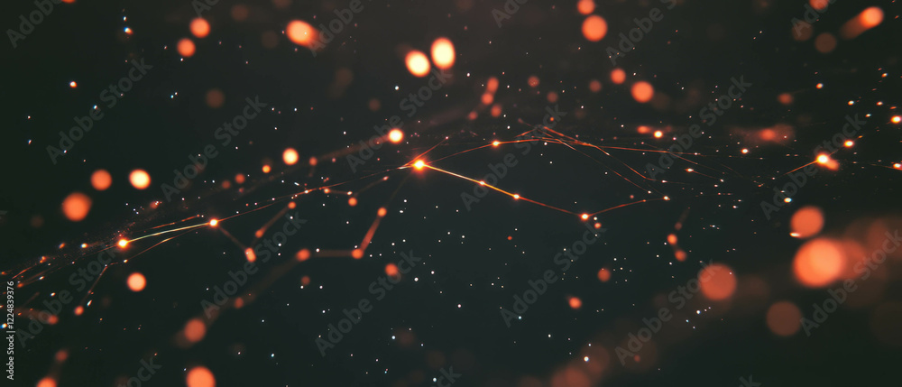 Leinwandbilder glowing spider web texture with magical threads on a dark background