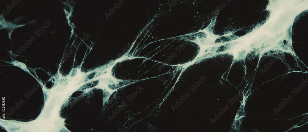 Aufkleber intricate overlay of a spider web with organic patterns against a dark background