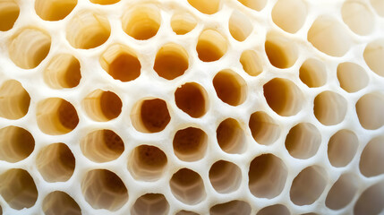 Close-up of Empty Honeycomb Cells Shows Intricate Hexagonal Structure and Natural Pattern