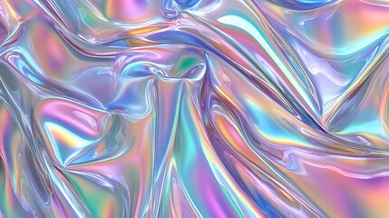 Fototapeta premium Iridescent Liquid Draped Fabric Abstract Texture