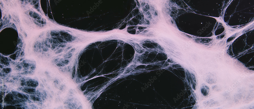 Poster Intricate spider web texture overlay with a tactile feel against a dark background
