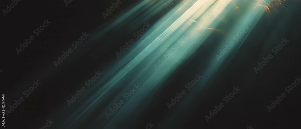 Poster bright rays of sunlight creating a warm atmosphere against a dark background