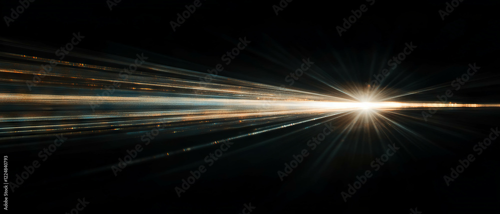Poster bright sunbeams shining through a dark background creating a warm and vibrant atmosphere
