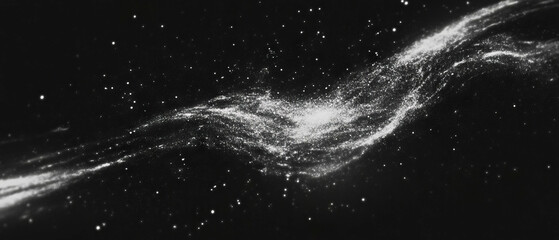 Swirling dust texture with dynamic light effect for logo placement on black background