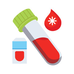 Get this amazing icon of blood test sample in modern style