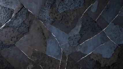 stone surface with a blend of dark basalt and vibrant mineral streaks.