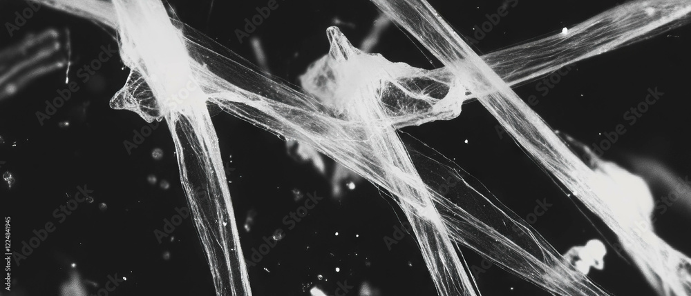 Poster close look at tiny paper fibers reveals intricate textures on a black background