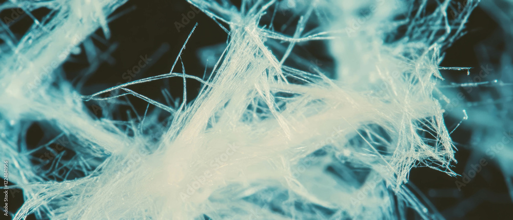 Poster overlay texture of tiny paper fibers with a clear central area on a black background