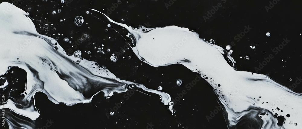 Poster overlay texture featuring tiny watercolor details on a black background with clear central area