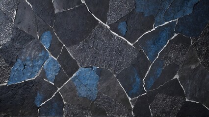stone surface with a blend of dark basalt and vibrant mineral streaks.