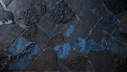 stone surface with a blend of dark basalt and vibrant mineral streaks.