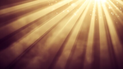 Golden Light Rays Streaming Through Clouds