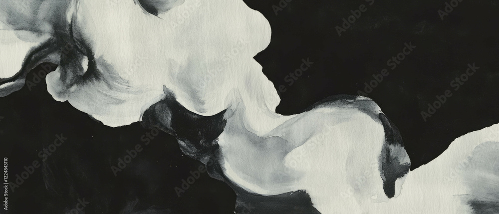 Poster visually enhanced watercolor texture with artistic overlay on black background