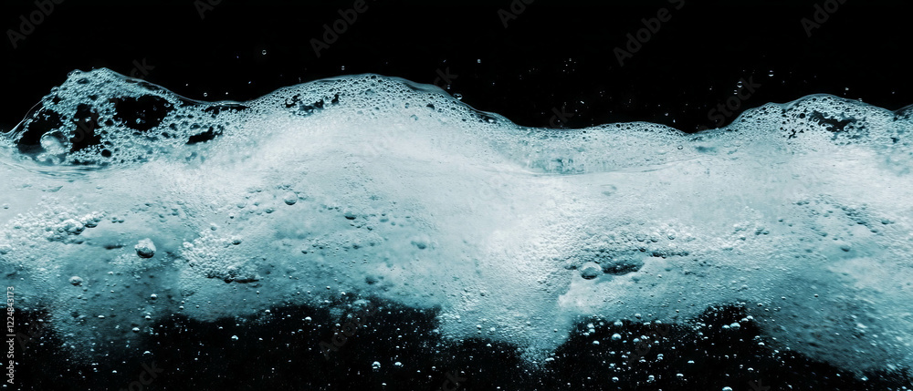 Leinwandbilder dynamic air bubbles rising through water on a dark background creating a unique texture