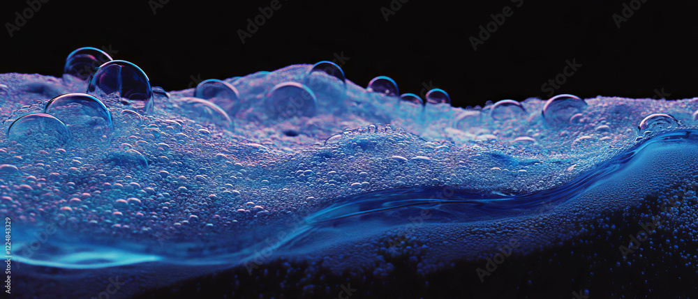 Poster Bubbles create abstract art in a dark background with a mesmerizing texture