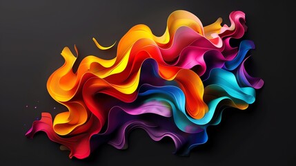 Abstract 3D background of colorful flowing waves.