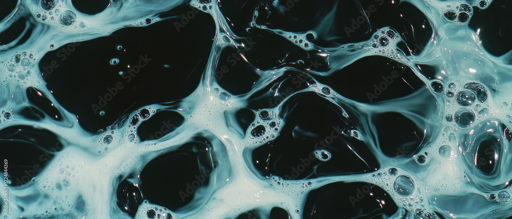 Poster water bubbles texture overlay creating an engaging contrast against a black background