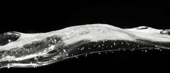 Water bubbles overlay texture with surface adhesion effect and black background contrast