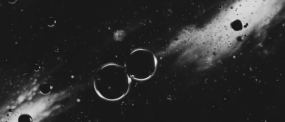 Naklejka premium Textured overlay of water bubbles against a dark background with gentle contrasts and effects