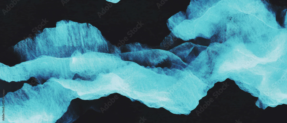 Poster Wavy watercolor lines create a dynamic overlay texture on a dark background