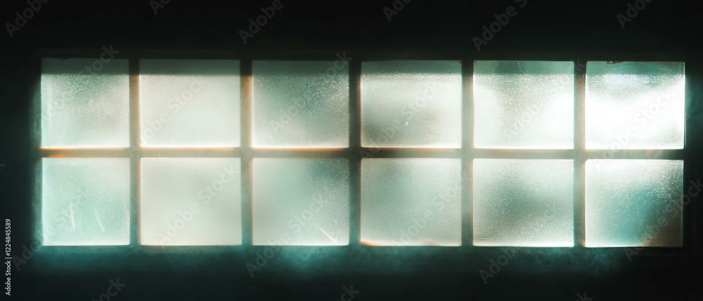 Poster Window light reflections create a soft glow and diffused atmosphere against a dark background