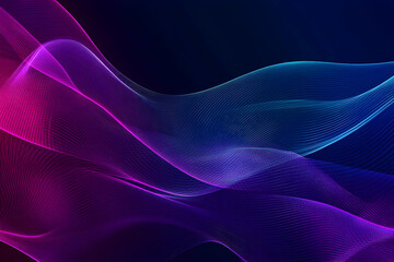 Fototapeta premium Abstract Background with Flowing Purple and Blue Lines on Dark Backdrop