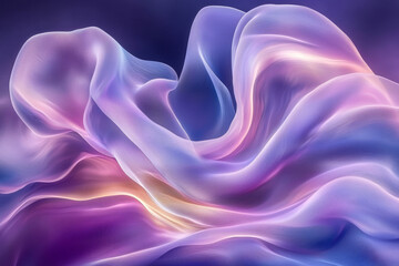 Fototapeta premium Abstract swirling fabric, luminous purple and blue hues.