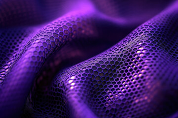 Fototapeta premium Purple snake skin texture on a shiny background, creating a rich and exotic visual pattern.