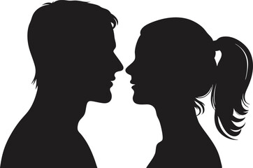 couple silhouette, vector, illustration on  whaite background