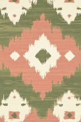 Fototapeta premium Retro-Inspired Tribal Patterns in Green and Ochre Hues
