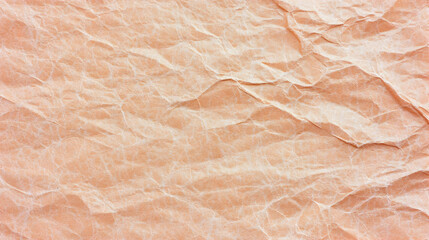 Fototapeta premium Crumpled Light Brown Paper Texture Forms Abstract Background with Wrinkles and Creases