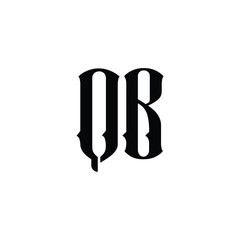 QB monogram logo design letter text name symbol monochrome logotype alphabet character simple logo