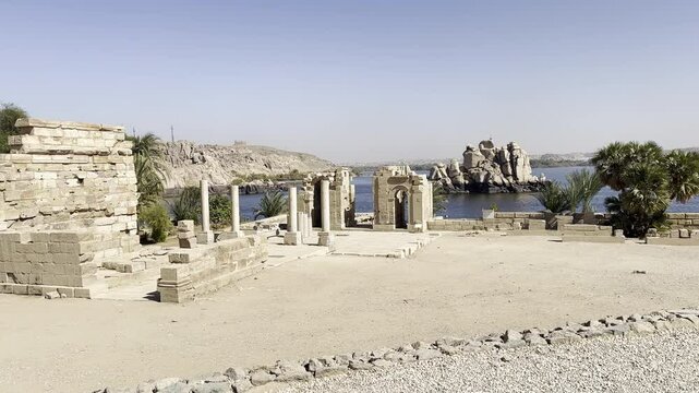 Exploring the temple of Philae in Aswan. The home of the goddess Isis. This beautiful temple complex dedicated to the goddess Isis is a must-see in Egypt.