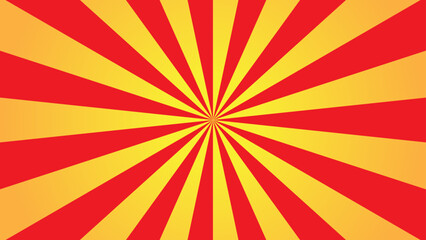 retro sunburst background, red and yellow. Suitable for graphic design materials.